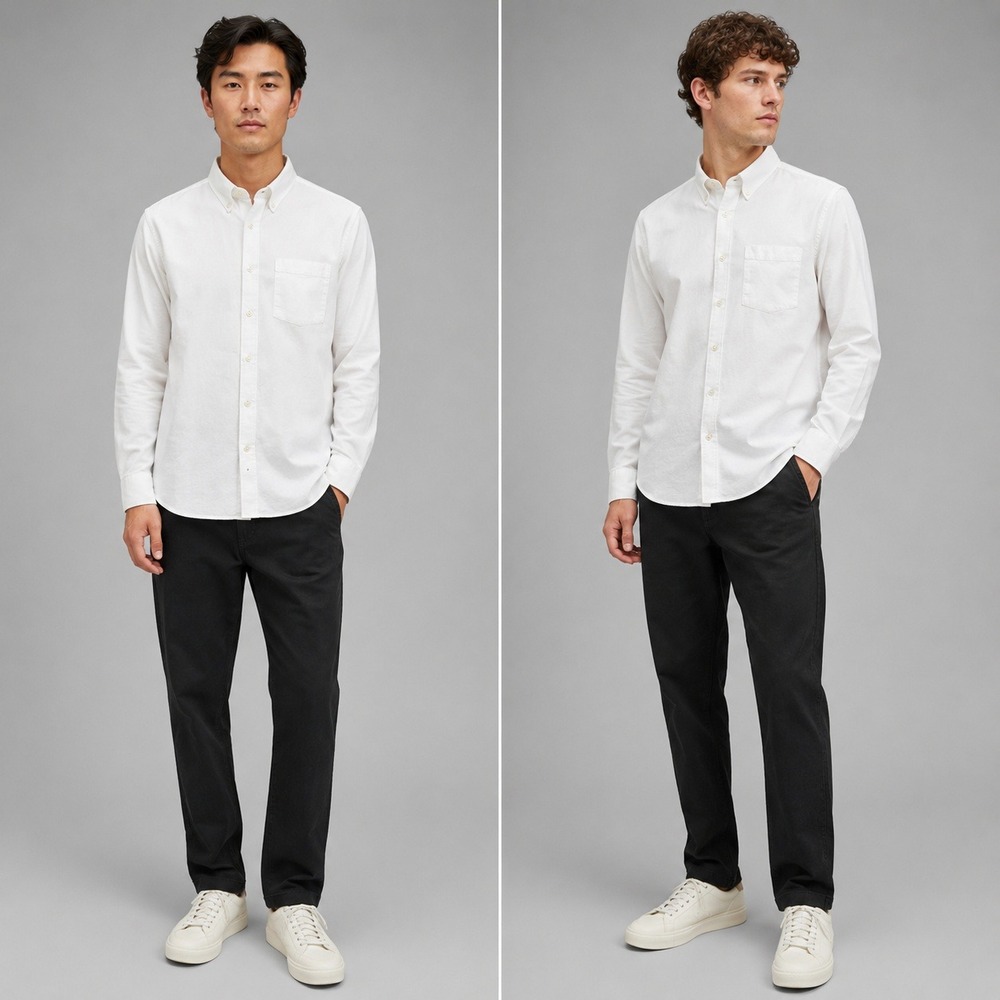 Apolis Global Citizen Mens White Long Sleeve Oxford Button Down Shirt Size M
